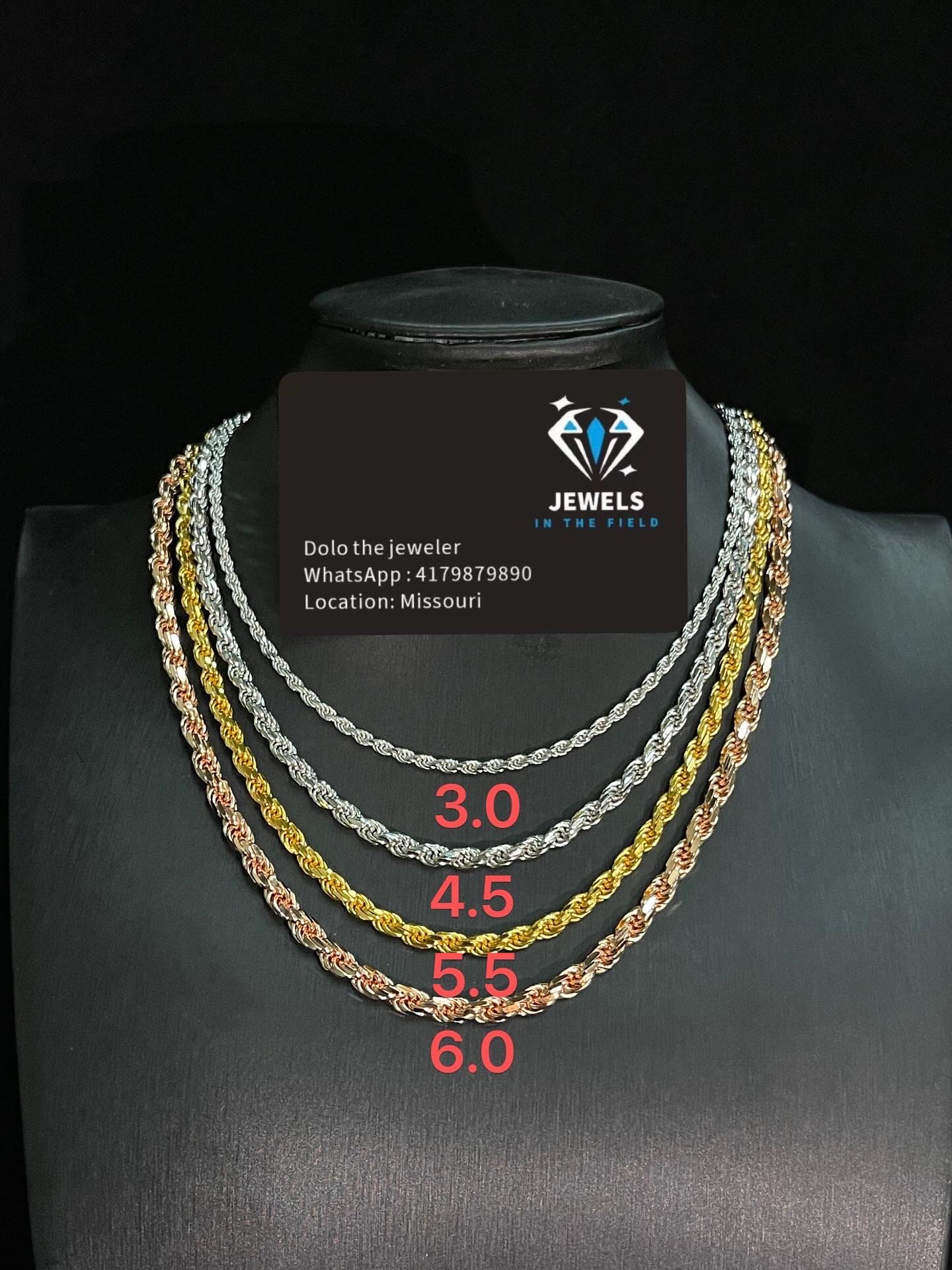 Rope Chains — 3.0 / 4.5 / 5.5 / 6.0 mm